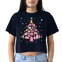 Pig Christmas Tree Crop Top