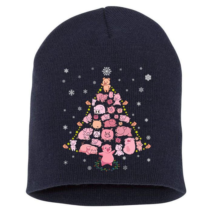 Pig Christmas Tree Short Acrylic Beanie