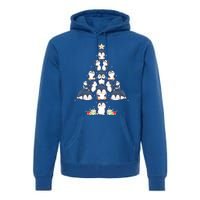 Penguin Christmas Tree Lights Santa Hat Penguin Lover Xmas Gift Premium Hoodie