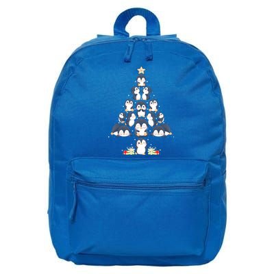 Penguin Christmas Tree Lights Santa Hat Penguin Lover Xmas Gift 16 in Basic Backpack