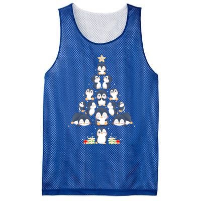 Penguin Christmas Tree Lights Santa Hat Penguin Lover Xmas Gift Mesh Reversible Basketball Jersey Tank