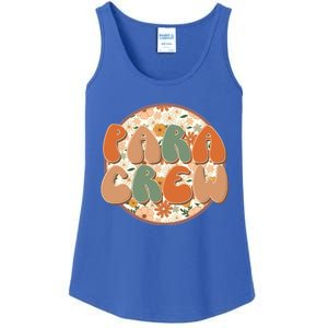 Para Crew Teacher Appreciation Wildflowers Retro Groovy 70S Great Gift Ladies Essential Tank