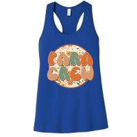 Para Crew Teacher Appreciation Wildflowers Retro Groovy 70S Great Gift Women's Racerback Tank