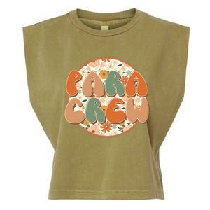 Para Crew Teacher Appreciation Wildflowers Retro Groovy 70S Great Gift Garment-Dyed Women's Muscle Tee