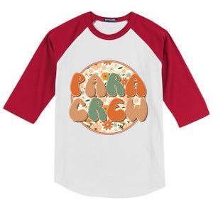 Para Crew Teacher Appreciation Wildflowers Retro Groovy 70S Great Gift Kids Colorblock Raglan Jersey