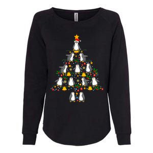 Penguin Christmas Tree Great Gift Funny Penguin Christmas Lights Gift Womens California Wash Sweatshirt