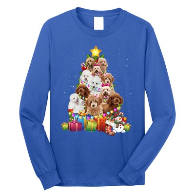 Poodle Christmas Tree Funny Poodle Christmas Lights Funny Gift Long Sleeve Shirt