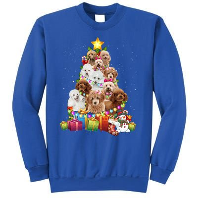 Poodle Christmas Tree Funny Poodle Christmas Lights Funny Gift Sweatshirt