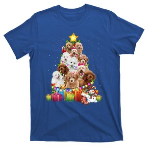 Poodle Christmas Tree Funny Poodle Christmas Lights Funny Gift T-Shirt