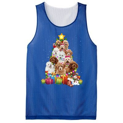 Poodle Christmas Tree Funny Poodle Christmas Lights Funny Gift Mesh Reversible Basketball Jersey Tank