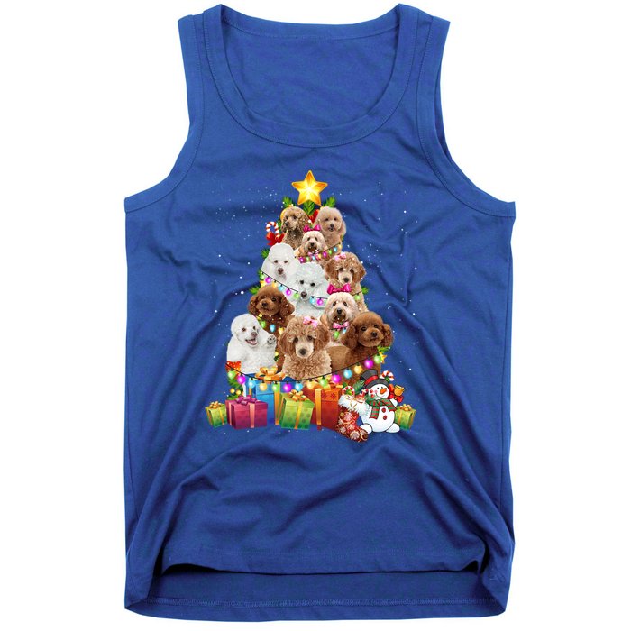 Poodle Christmas Tree Funny Poodle Christmas Lights Funny Gift Tank Top