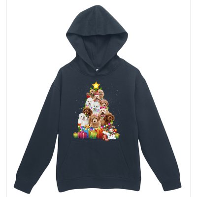 Poodle Christmas Tree Funny Poodle Christmas Lights Funny Gift Urban Pullover Hoodie