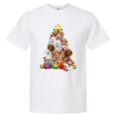 Poodle Christmas Tree Funny Poodle Christmas Lights Funny Gift Garment-Dyed Heavyweight T-Shirt