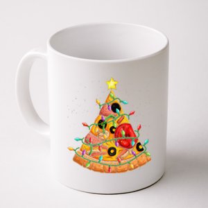 Pizza Christmas Tree Lights Xmas Crustmas Pepperoni Coffee Mug