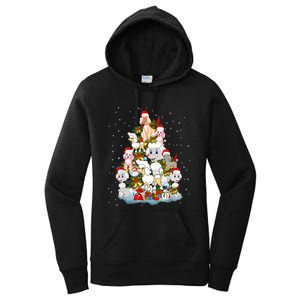 Poodle Christmas Tree Santa Hat Decorations Funny Xmas Gifts Women's Pullover Hoodie