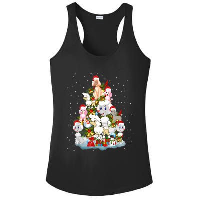 Poodle Christmas Tree Santa Hat Decorations Funny Xmas Gifts Ladies PosiCharge Competitor Racerback Tank