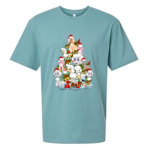 Poodle Christmas Tree Santa Hat Decorations Funny Xmas Gifts Sueded Cloud Jersey T-Shirt