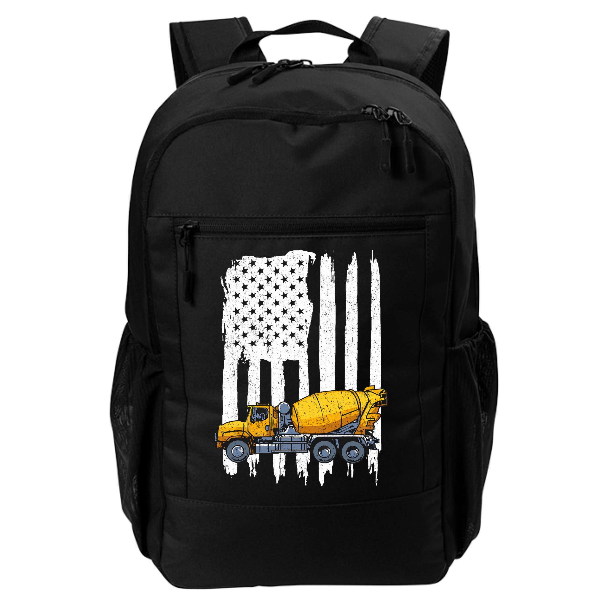 Patriotic Cement Truck Driver Concrete Mixer American Flag Backpack
