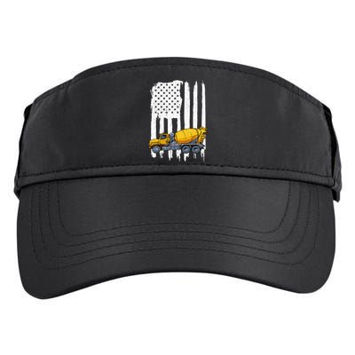 Patriotic Cement Truck Driver Concrete Mixer American Flag Adult Drive Performance Visor