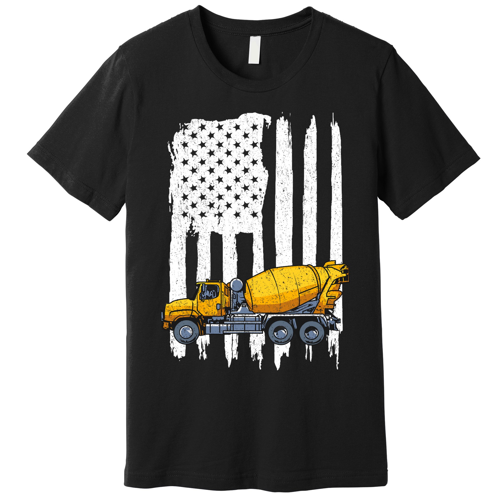 Patriotic Cement Truck Driver Concrete Mixer American Flag Premium T-Shirt