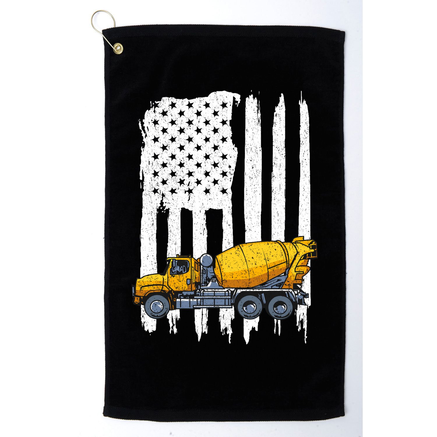 Patriotic Cement Truck Driver Concrete Mixer American Flag Golf Towel