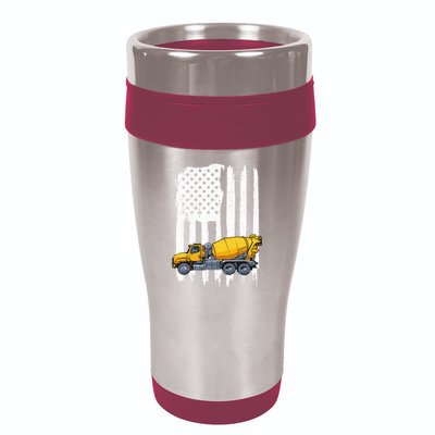 Patriotic Cement Truck Driver Concrete Mixer American Flag 16oz Travel Tumbler
