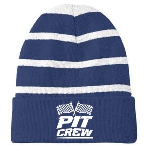 PIT CREW Track Racing Car Racing Lovers Family Matching Striped Beanie with Solid Band