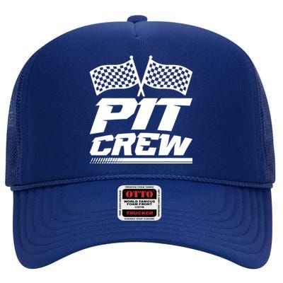 PIT CREW Track Racing Car Racing Lovers Family Matching High Crown Mesh Back Trucker Hat