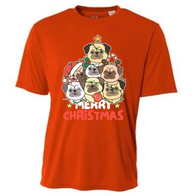 Pug Christmas Tree Funny Animal Merry Christmas Gift Cooling Performance Crew T-Shirt