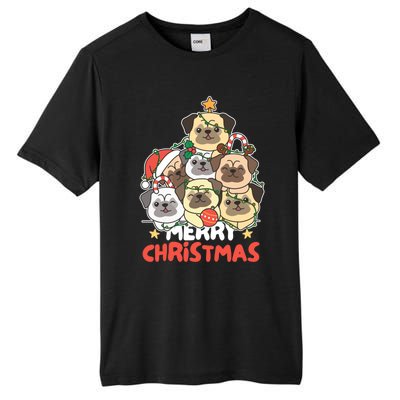 Pug Christmas Tree Funny Animal Merry Christmas Gift Tall Fusion ChromaSoft Performance T-Shirt