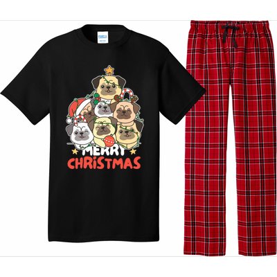 Pug Christmas Tree Funny Animal Merry Christmas Gift Pajama Set