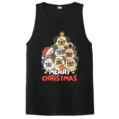 Pug Christmas Tree Funny Animal Merry Christmas Gift PosiCharge Competitor Tank