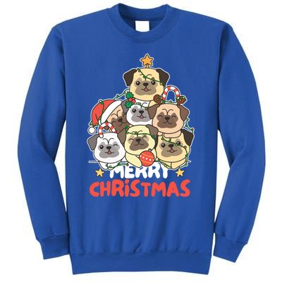 Pug Christmas Tree Funny Animal Merry Christmas Gift Sweatshirt