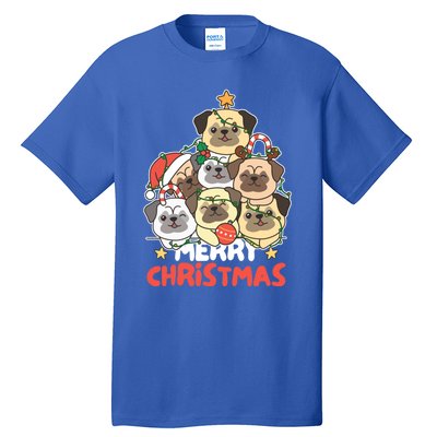 Pug Christmas Tree Funny Animal Merry Christmas Gift Tall T-Shirt