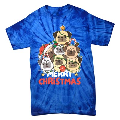 Pug Christmas Tree Funny Animal Merry Christmas Gift Tie-Dye T-Shirt