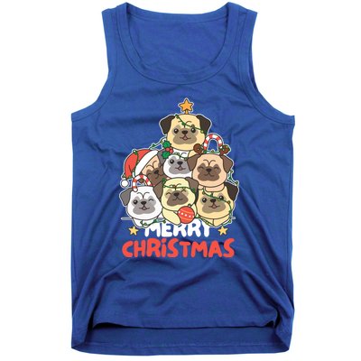 Pug Christmas Tree Funny Animal Merry Christmas Gift Tank Top