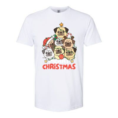 Pug Christmas Tree Funny Animal Merry Christmas Gift Softstyle CVC T-Shirt