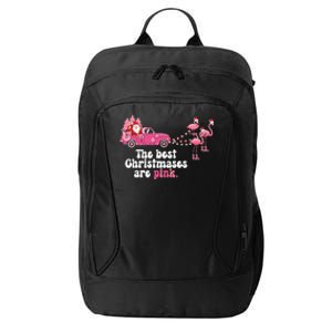 Pink Christmas Tree Santa And Flamingos For Xmas Morning Meaningful Gift City Backpack