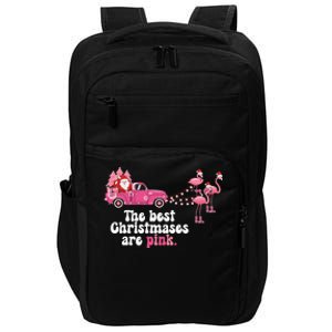 Pink Christmas Tree Santa And Flamingos For Xmas Morning Meaningful Gift Impact Tech Backpack