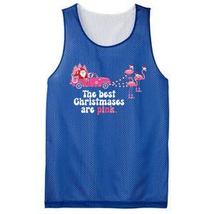 Pink Christmas Tree Santa And Flamingos For Xmas Morning Meaningful Gift Mesh Reversible Basketball Jersey Tank