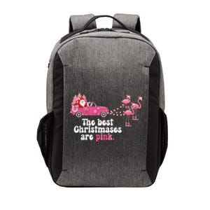 Pink Christmas Tree Santa And Flamingos For Xmas Morning Meaningful Gift Vector Backpack