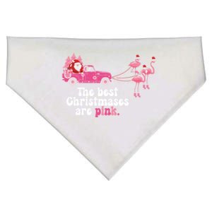 Pink Christmas Tree Santa And Flamingos For Xmas Morning Meaningful Gift USA-Made Doggie Bandana