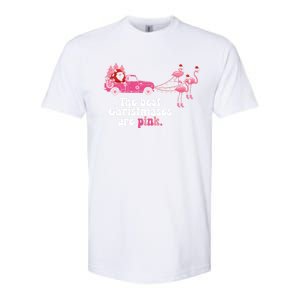 Pink Christmas Tree Santa And Flamingos For Xmas Morning Meaningful Gift Softstyle CVC T-Shirt