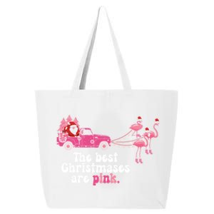 Pink Christmas Tree Santa And Flamingos For Xmas Morning Meaningful Gift 25L Jumbo Tote