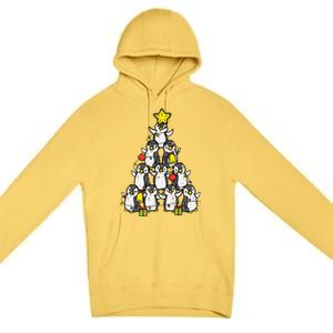 Penguin Christmas Tree Cute Xmas Premium Pullover Hoodie