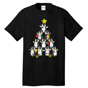 Penguin Christmas Tree Cute Xmas Tall T-Shirt