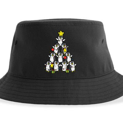 Penguin Christmas Tree Cute Xmas Sustainable Bucket Hat