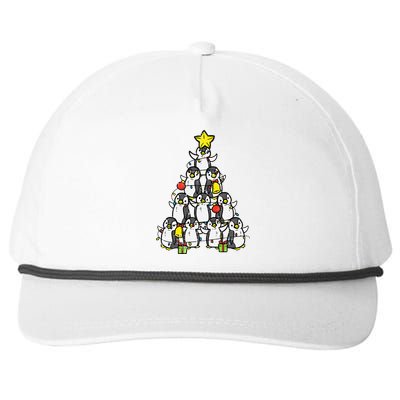 Penguin Christmas Tree Cute Xmas Snapback Five-Panel Rope Hat