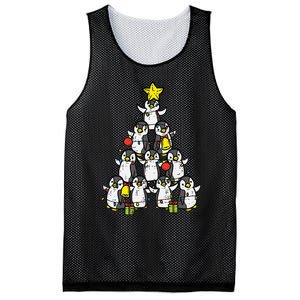 Penguin Christmas Tree Cute Xmas Mesh Reversible Basketball Jersey Tank