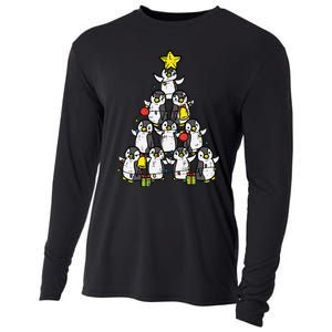 Penguin Christmas Tree Cute Xmas Cooling Performance Long Sleeve Crew